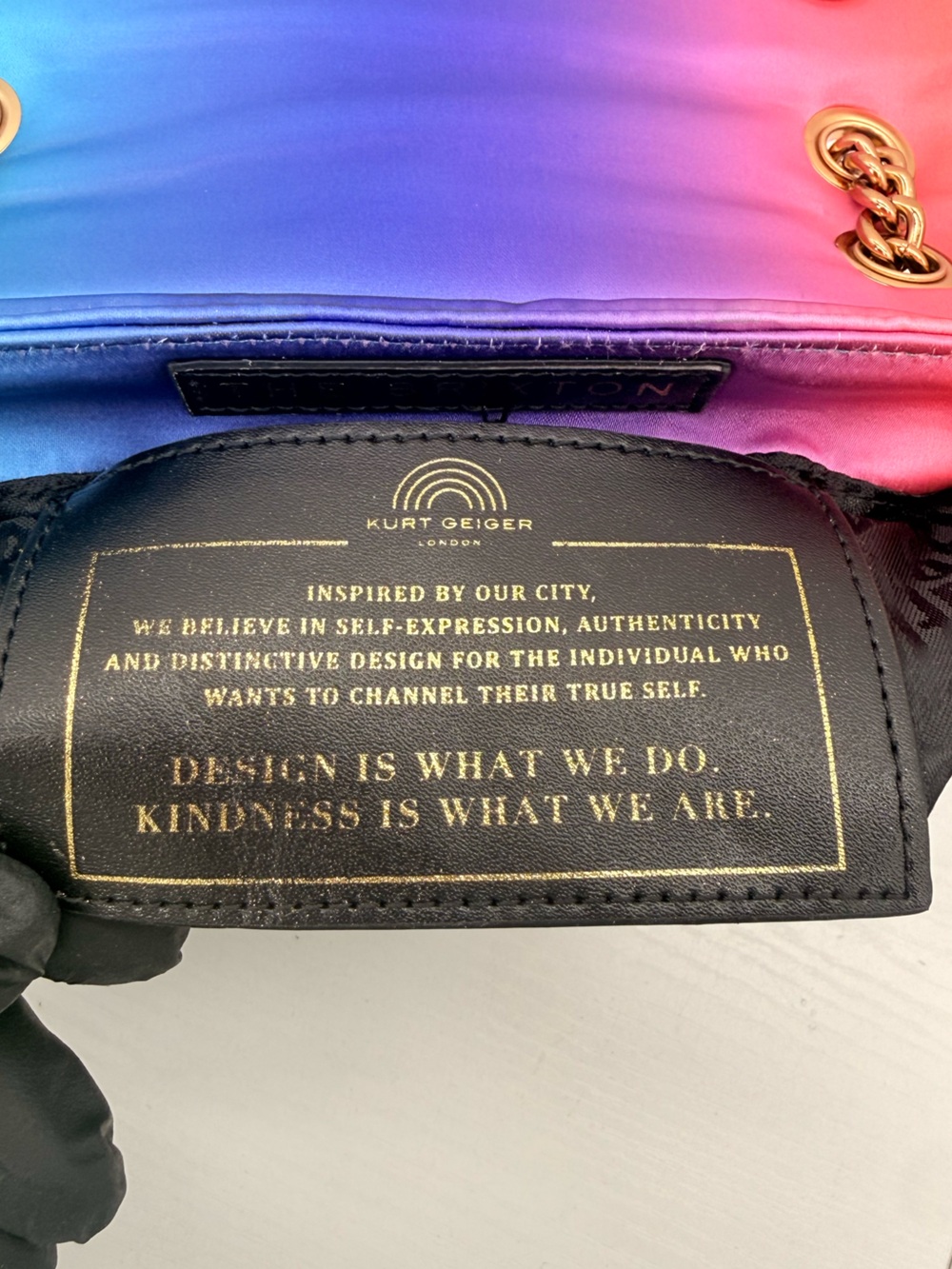 KURT GEIGER Mini Brixton Crystal Ombré Purple Rainbow Crossbody Bag NWT - Picture 11 of 14